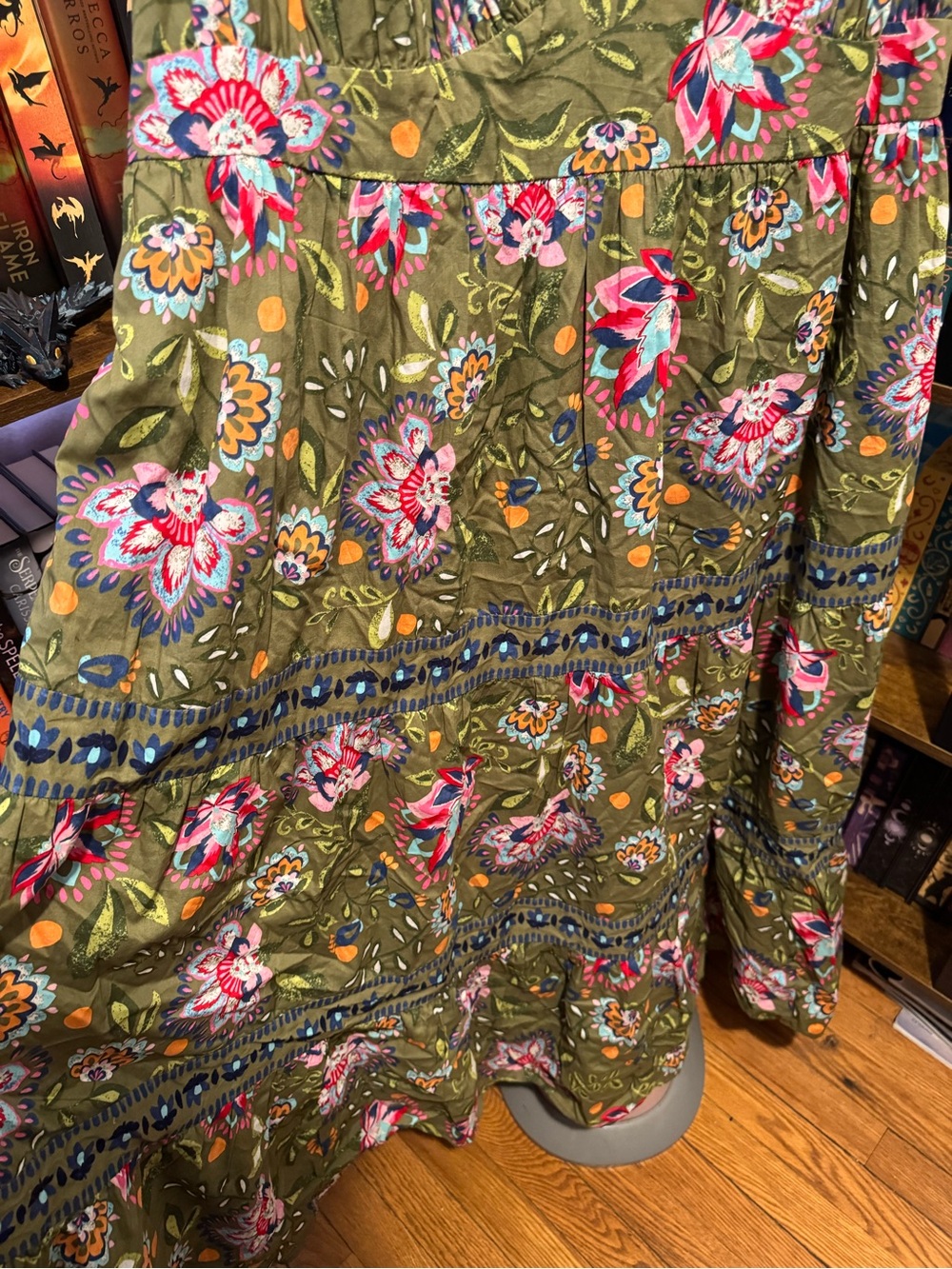 Lane Bryant Olive Green Floral Maxi Dress - Picture 7 of 8
